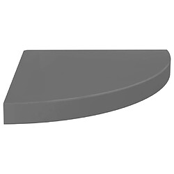 vidaXL Étagère d'angle flottante gris brillant 35x35x3,8 cm MDF