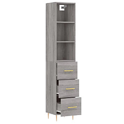 Avis vidaXL Buffet haut Sonoma gris 34,5x34x180 cm Bois d'ingénierie