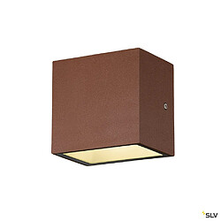 Applique extérieure SLV SITRA CUBE Up/Down rouille avec LED intégrée - Taille S - 12 cm