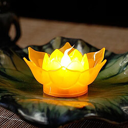 Avis Eau flottante de lampe de lotus de LED souhaitant le jaune clair de bougie artificielle