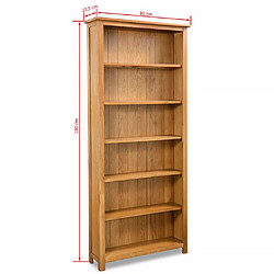 Helloshop26 Étagère armoire meuble design bibliothèque 180 cm bois de chêne massif 2702022/2 pas cher