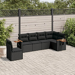 Maison Chic Salon de jardin 6 pcs avec coussins | Ensemble de Table et chaises | Mobilier d'Extérieur noir résine tressée -GKD39727