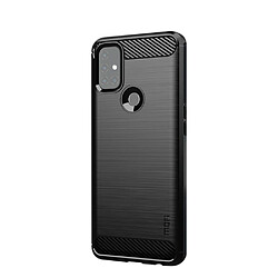 Mofi Coque en TPU fibre de carbone brossée noir pour votre OnePlus Nord N10 5G