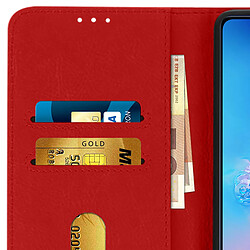 Avizar Étui Galaxy S10 Lite Housse Intégrale Porte-cartes Fonction Support rouge pas cher