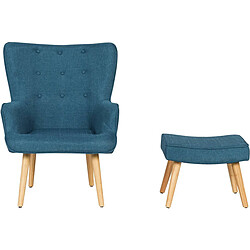 Avis Habitat Et Jardin Fauteuil style scandinave en tissu Odense - 1 place - Bleu foncé