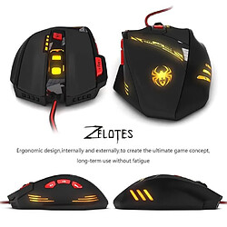 Souris Gamer Filaire T90 Souris Gaming Optique avec 6 DPI Réglable 1000-9200DPI, 6 LED Couleur Options, 8 Boutons