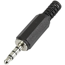 Jack 3.5 mm Fiche mâle droite TRU COMPONENTS 595196 Nombre de pôles: 4 stéréo noir 1 pc(s)