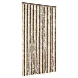 vidaXL Rideau anti-mouches marron foncé et beige 100x230 cm chenille