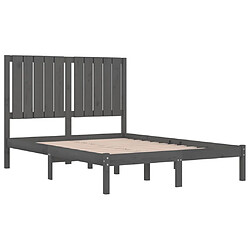 Avis vidaXL Cadre de lit sans matelas gris 120x200 cm bois de pin massif