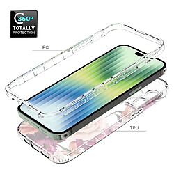 Coque en TPU anti-chute pour votre iPhone 14 Pro Max - fleur mauve