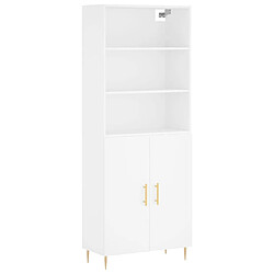 vidaXL Buffet haut Blanc 69,5x34x180 cm Bois d'ingénierie