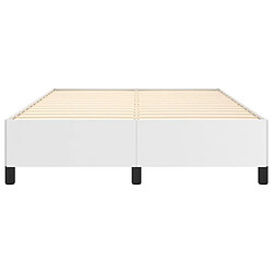 Maison Chic Lit adulte - Lit simple Cadre de lit,Structure du lit Contemporain Blanc 140x200 cm Similicuir -MN77380 pas cher