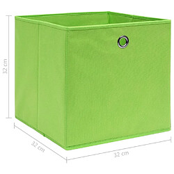 Maison Chic Lot de 10 Boîtes de rangement,Boîtes de stockage Vert 32x32x32 cm Tissu -MN894486 pas cher