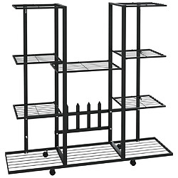 vidaXL Jardinière avec roues 94,5x24,5x91,5 cm Noir Fer