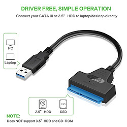 Wewoo Adaptateur de câble SATA vers USB 3.0 professionnel, connecteur d'extension disque dur SSD 2,5 pouces pas cher