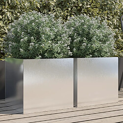 vidaXL Jardinières 2 pcs argenté 42x40x39 cm acier inoxydable