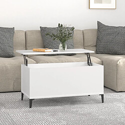 vidaXL Table basse Blanc 90x44,5x45 cm Bois d'ingénierie