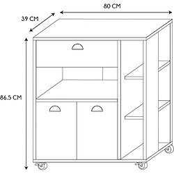 Avis The Home Deco Factory Meuble desserte de cuisine en bois Chef.