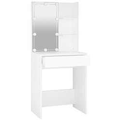 Helloshop26 Coiffeuse design contemporain avec led 60 x 40 x 140 cm blanc 02_0006244