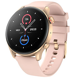 Riversong Montre Connectée Femme Cadran Rond Personnalisable Tracker Santé Rose Champagne