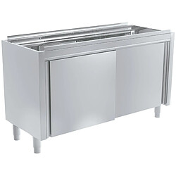 Meuble Inox avec Portes Coulissantes pour Plan de Travail avec Bac - Gamme 600 - Distform