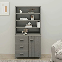 Maison Chic Buffet,Meuble de Rangement,commode pour salon,Cuisine HAMAR Bois massif de pin Gris clair -MN47911