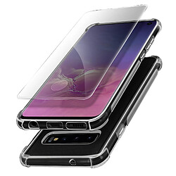 Avizar Pack Protection Samsung Galaxy S10 Coque Souple + Film Verre Trempé Transparent