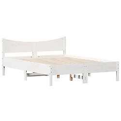 Vidaxl Cadre de lit blanc 140x200 cm bois de pin massif