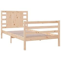 Avis vidaXL Cadre de lit sans matelas 75x190 cm bois de pin massif