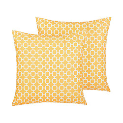 Beliani Lot de 2 coussins ASTAKOS 40 x 40 cm Géométrique Jaune