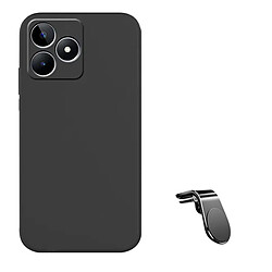 Kit SuppOrt Magnétique L Safe Driving Voiture + Étui Silicone Liquide Phonecare pour Realme C51 - Noir