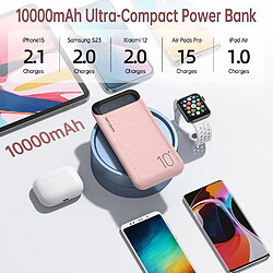 Acheter SANAG Power Bank 10000Mah Chargeur Portable Batterie Externe Avec 2 Sorties Usb 2,4 A Et Entrée Usb C Compatible Avec Huawei Iphone 12 11 X Ipad Samsung Galaxy S20 Android Tablette Plus (Pink, Large)