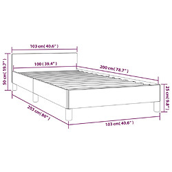 vidaXL Cadre de lit avec tête de lit sans matelas blanc 100x200 cm pas cher