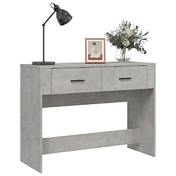 Avis vidaXL Table console Gris béton 100x39x75 cm Bois d'ingénierie