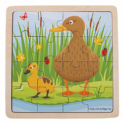 Bigjigs Toys Puzzle Canard et Caneton en Bois