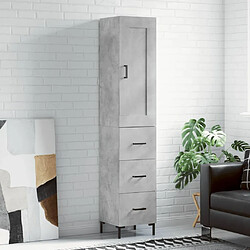 Maison Chic Buffet,Meuble de Rangement,commode pour salon,Cuisine Gris béton 34,5x34x180 cm Bois d'ingénierie -MN14346