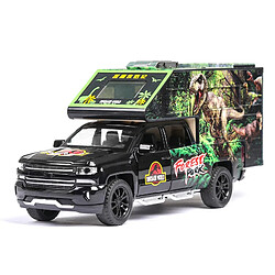 Universal 1: 32 Échelle Jurassic Dinosaur Transport Camion Modèle World Moulding Vehicle Jouet en alliage Voiture avec roues tirées à chaud Chariot Chariot Jouet |(Le noir)