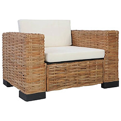 Maison Chic Ensemble de canapés 2 pcs avec coussins, Canapé droit Sofa pour Salon Rotin naturel -GKD396981