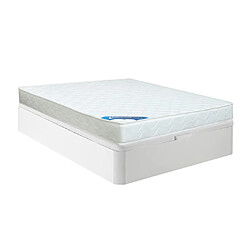 Vente-Unique Ensemble 140 x 190 cm sommier coffre blanc + matelas mousse ép.15cm - ZEUS de DREAMEA