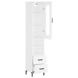 Avis vidaXL Buffet haut Blanc 34,5x34x180 cm Bois d'ingénierie