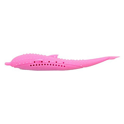 Avis Wewoo Jouet pour de dauphin de silicone de nettoyage de dents de chat Catnip rose