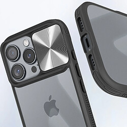 Avizar Coque pour iPhone 16 Pro Cache Caméra Coulissant Compatible QI Noir pas cher