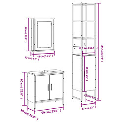 vidaXL Ensemble de meubles de salle de bain 3 pcs Chêne marron pas cher