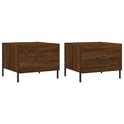 Maison Chic Lot de 2 Tables basses,Table Console pour salon chêne marron 50x50x40 cm bois d'ingénierie -MN47161