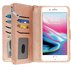 Avizar Étui iPhone 6 Plus/6S Plus/7 Plus/8 Plus Portefeuille Coque Amovible - Rose Gold