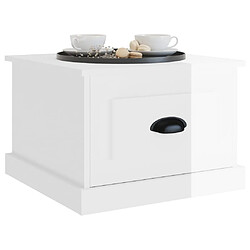 Avis vidaXL Table basse blanc brillant 50x50x35 cm bois d'ingénierie