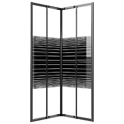 Acheter vidaXL Cabine de douche à rayures ESG 80x80x180 cm Noir