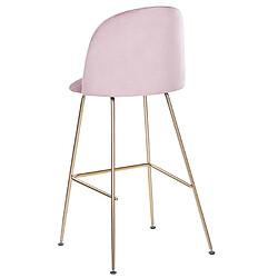 Beliani Tabouret de bar Set de 2 Velours Rose ARCOLA pas cher