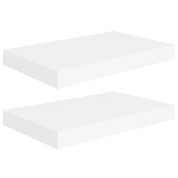 vidaXL Étagères murales flottantes 2 pcs blanc 40x23x3,8 cm MDF