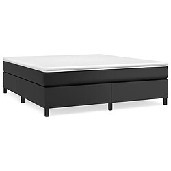 vidaXL Sommier à lattes de lit avec matelas Noir 180x200 cm Similicuir